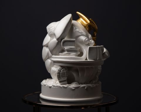 Statoette Thoughtful Cancer With Gold