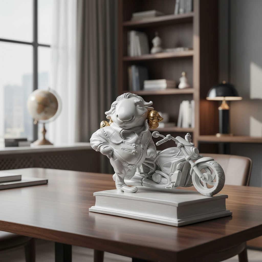 Statuette on green pedestal