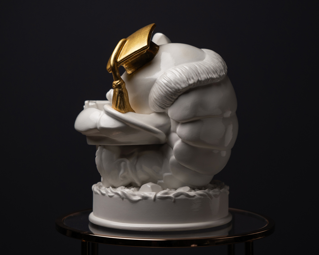 Statoette Thoughtful Cancer With Gold